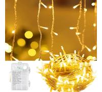 DOTWAYAW Fairy Lights Battery Operated 100 LEDs Bright Battery Powered String Lights, Small Waterproof Outside Christmas Lights for Indoor Outdoor Bedroom Garden Decorations (Warm White)