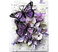 DOTZSO Butterfly Diamond Painting, Diamond Art Kits Adults Crafts, 5D Diamond Painting Kits for Adults Crystal Art Hobbies for Adult Women Gem Art Home Decor Gifts 11.8x15.7 Inches