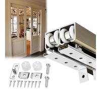 Doub Sliding Door Hardware Kit for Interior Doors Ceiling Mount Track System for Residential and Commercial Use in the USAEasy Installation Durab SpaceSaving Solution