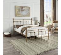 (Double 135 x 190cm, No Mattress) BAYFORD ANTIQUE BRASS TRADITIONAL METAL BED FRAME