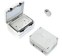 Double 13A Outdoor Waterproof UK Mains Socket Twin Outside IP66 Rated Enclosure