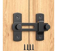 DOUBLE 2 C Barn Door Lock, Sliding Door Lock Hardware, Carbon Steel Door Latches for Cabinet, Closet, Window Door, Black