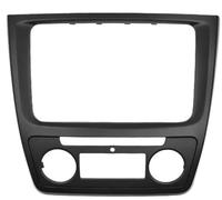 Double 2 Din Radio Frame Audio Fascia For Skoda For Yeti 2009-2017 Car Refitting DVD Frame DVD Panel Dash Kit Car Radio Fascia(Manual AC)