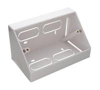 DOUBLE 2 GANG DESK MOUNT ANGLED BACK BOX FOR 146MM X 85MM FACEPLATES WHITE (1)