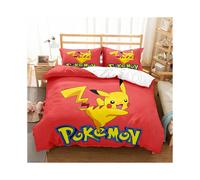 (Double-200*200, 15) Pokémon Cartoon Bedding Single Double Quilt Cover 3D Cartoon