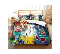 (Double-200*200, 18) Pokémon Cartoon Bedding Single Double Quilt Cover 3D Cartoon