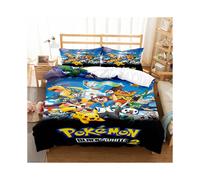 (Double-200*200, 23) Pokémon Cartoon Bedding Single Double Quilt Cover 3D Cartoon