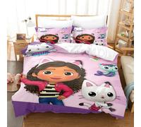 (Double(200cmx200cm), 02) Children Kid Bedding Duvet Sets Quilt Cover Single Double King Gabby's Dollhouse