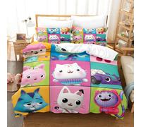 (Double(200cmx200cm), 06) Children Kid Bedding Duvet Sets Quilt Cover Single Double King Gabby's Dollhouse