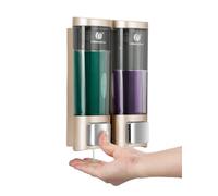 Double 200ML Soap Dispenser Bathroom Wall Mounted Shower Gel Shampoo and Conditioner Dispenser Kitchen Dish Detergent Container Hand Body Wash Liquid Soap Dispenser for Home Hotel Restaurant