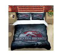 (Double(200x200cm)) Digital Jurassic Park Print Duvet Cover Pillowcase Set Gift Bedding Bedroom