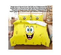 (Double(200x200cm)) Spongebob Bedding Squarepants Single Double Duvet Cover Cases Sets Supplies