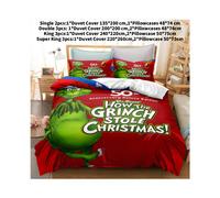 (Double(200x200cm)) The Grinch Bedspread Set With Modern Style Eco Friendly Printing Living Room For