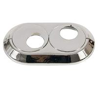 Double 28mm PVC Chrome Radiator Plastic Water Pipe Cover Collar Rose