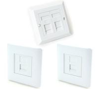 Double & 2x Single CAT6 Wall Face Plates RJ45 Ethernet Network Data Socket