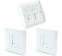 Double & 2x Single CAT6 Wall Face Plates RJ45 Ethernet Network Data Socket