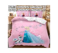 (Double) 3d Cartoon Frozen Characters Bedding Set Quilt Duvet Pillowcase Cover With