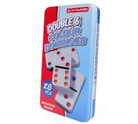 Double 6 Dominoes Tin Gift Set 28 Pieces - Retro Dominoes Games for Children, Dementia Activities, Pub Game, Kids Age 3 and Above, Travel Size Design, Arithmetic Skills (Multicolour)