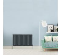 (Double-600x1020 mm) NRG Flat Panel Column Designer Radiator Heater Central Heating Rads Anthracite