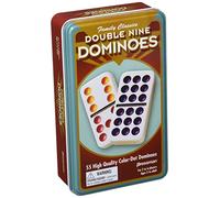 Double 9 Colour Dominoes in Tin (Colours Vary)