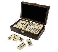 Double 9 Dominoes with Spinners in Smart Wooden Case (UK)