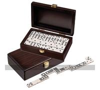 Double 9 Dominoes with Spinners in Smart Wooden Case (UK)