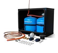 Double 904/907 Steel Camping Gas Safe Locker full kit with Bulkhead regulator