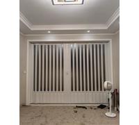 Double Accordion Sliding Door Aluminum & PVC, Extra Large Modern Folding Door with Frosted Acrylic Glass, Foldable Gate Retractable Doors for Living Room