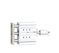 Double Acting Pneumatic Cylinder MGPMJ Adjustable Stroke with Guide Rod Three-axis Three Bore Size 12-50mm 1Pcs(MGPMJ32)