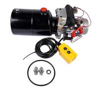 Double-Acting Power Unit 12V DC Hydraulic Pump Dump Trailer Hydraulic Power Pack Unit & 6 Quart Metal Tank 2.0 GPM Flow for RVs Mazonda