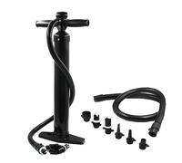 Double Action Hand Pump, Max 1.8BAR (26PSI) SUP Hand Pump, Hand-Powered Manual Air Pump w/Pressure Gauge, High-Pressure Super Pump With 6 Nozzles for Air Beds, Kayaks, Inflatable Tent hand pump