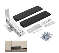 Double Action Spring Hinge with Cover Plates, Stainless Steel Spring Pivot Hinge for Wood Door, Self-Closing Door Hardware, Adjustable Telescoping Shaft, Fits 1.25 to 1.75 in Thickness