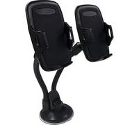 BigBen Connected Double Adjustable Car Stand on Windscreen for Smartphone with 360 Rotation, Black