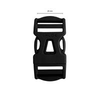 Vaude Steckschnalle Dual Adjust Quick-Release Buckle - Black/Black, 25 mm