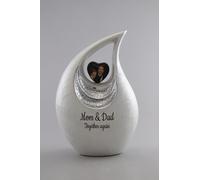 Double Adult Urn - XXL urns for Forever Together Compani urns for 2 Adults - Teardrop Cremation Keepsake for Human Ash of Adult Man and Female - Double Capacity - 40 to 440 Cu Inch- Custom Urn