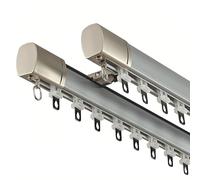 Double ain Rail Track - Adjustable Ceiling Track for ains 70-600cm Easy Install ain Rod for Living Room Bedroom Room Divider - Midnight Color 2.62FT/80CM