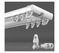 Double AIN Rail Track Ceiling Conjoined Double Track Rod for Room Divider Aluminium Ceiling Mounted System for Office & Living Room Decor (White 3.6m)