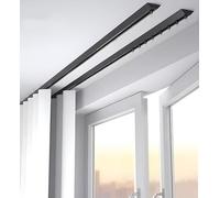 Double ain Trac for Ceiling Mount 6.10m Black Available in 1.52m to 12.19m Heavy Du Versatile Drapery Solut for Home Decor Easy Inllat