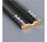 Double ain Track SystemStrong Silent Ceiling Rail Room Divider for Office & HomeIncludes 1M Black Rails & Hardware for Easy Installat