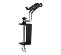 Double Airbrush Clamp Holder, Heavy Duty Table Clamp Airbrush Stand Rack For Two Brushes, Pivoting Mechanism For Easy Left-to-right Adjustment