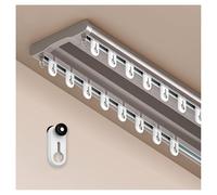 Double Aluminium Curtain Track, Ceiling Mount Privacy Curtain Rail for Living Room & Bathroom Divider, 500cm Champagne - Adjustable Room Divider Solution