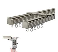 Double Aluminum ain Rod for Ceiling, Adjustable 120-500cm, Sliding Shower ain Pole with Accessories, Champagne Color, Perfect for Home Décor and Window Treatments.