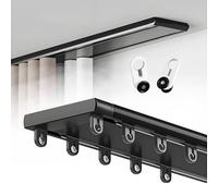 Double Aluminum Curtain Track, 9m Silent Curtain Rod for Bedroom & Home Office, Stable Room Divider, Easy Installation, Versatile Design, & Stylish Solution