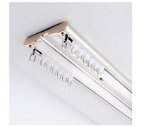 Double Aluminum Curtain Track for Bedroom Ceiling Mount Room Divider Sturdy Curtain Rod for Office Home Use Available in 120/240/350/400/500cm (Color: White Size: 400cm)