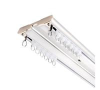 Double Aluminum Shower Curtain Rod 10M Privacy Divider for Living Room Charcoal White Color 500cm Adjustable & Stylish Home Decor Solution.