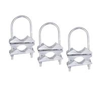 Double Antenna Mast Clamp V-Jaw Bracket U Bolts Pipe Mounting Hardware 3 Sets for WiFi Antenna, TV CB Ham