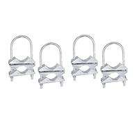 Double Antenna Mast Clamp V-Jaw Bracket U Bolts Pipe Mounting Hardware 4 Sets for WiFi Antenna, TV Antenna