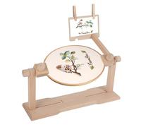 Double Arms Embroidery Stand,Cross Stitch Hoop Frame 2 People Embroidery Stand, DIY Christmas Pattern Hand Crafts Embroidery Frame Stand, Stabilize Double Fixed Arms