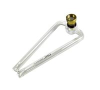 Double Arms Glass Dry Herb Pipe with Metal Bowl - Borosilicate Tobacco Pipe Tar Catcher, Portable V-Shaped Dual Arm Design, Removable Bowl, 14.5cm Hand Pipe for Herbal Smoking Use