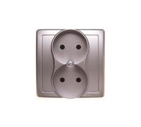 Double B/U Socket Complete 16A 250V Simon Basic BMG2/43
